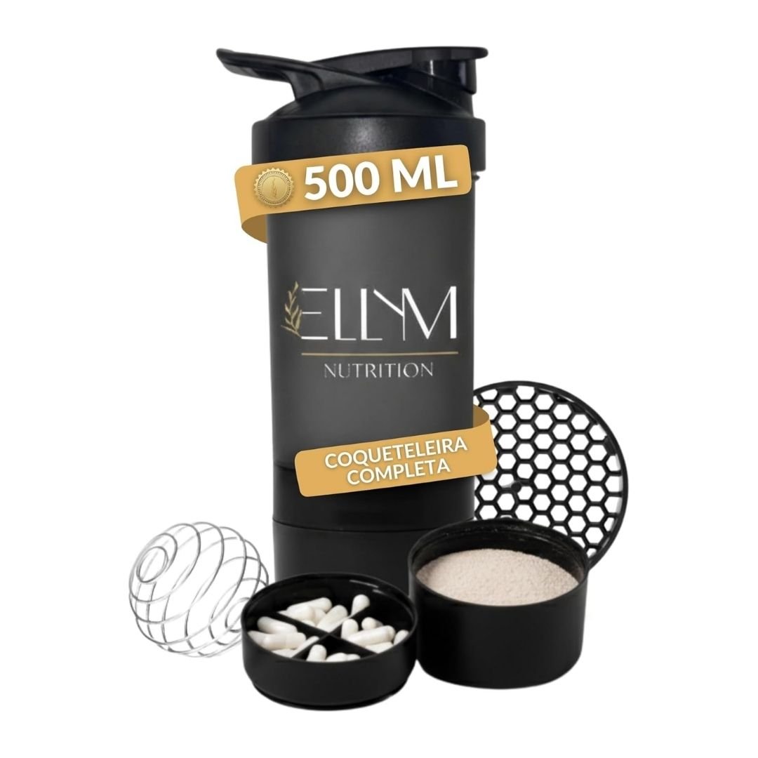 Garrafinha Whey 500ml Preta 